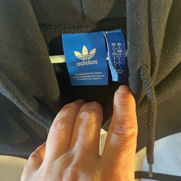 Adidas Black and White Trefoil Hoodie - Picture 2 of 3